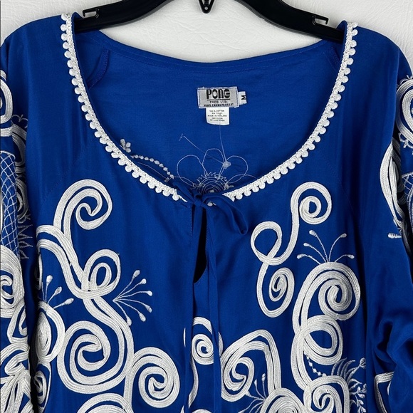 New Beautiful PONG Embroidered Cotton Long Sleeve Tunic - Picture 2 of 8